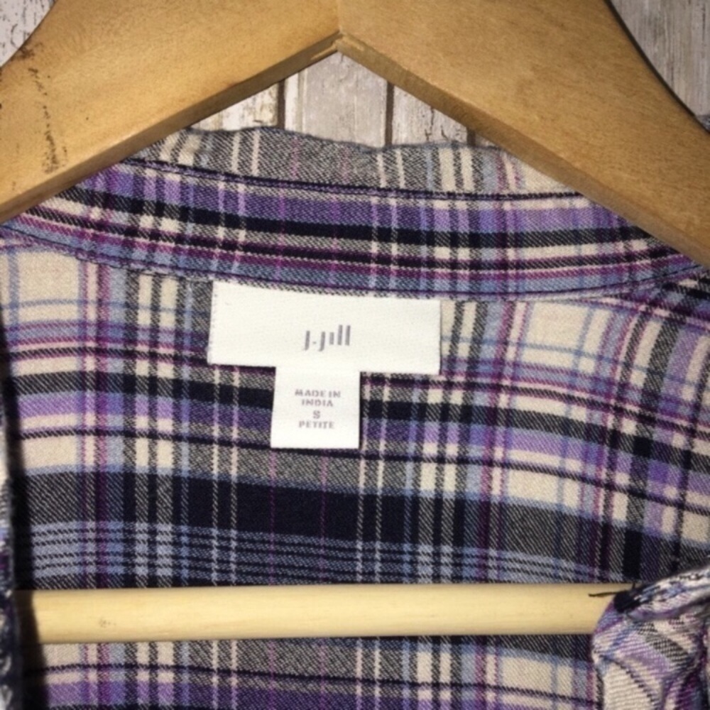J. Jill Purple Plaid Button Down - Picture 5 of 5